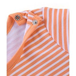 Babyhug 100% Cotton Knit Half Sleeves Onesies Pack of 3 Teddy Print - Orange Blue & Yellow