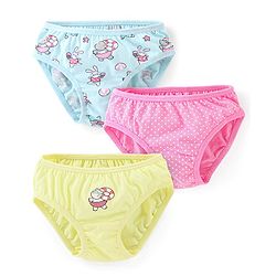 Babyhug 100% Cotton Panties With Polka Dot Print Pack of 3 - Multicolor