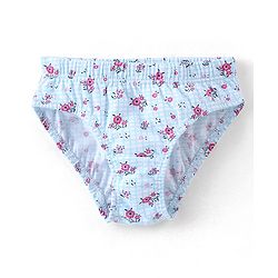 Babyhug 100% Cotton Panties Floral Print Pack of 3 - Pink Turquoise & Navy