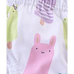 Babyhug 100% Cotton Panties Heart & Popsicle Print Pack of 3- Pink Green & White