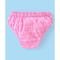 Babyhug 100% Cotton Panties Heart & Popsicle Print Pack of 3- Pink Green & White