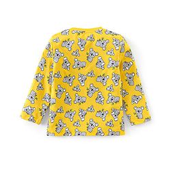 Babyhug Cotton Knit Full Sleeves Night Suit Koala Print - Yellow