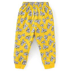 Babyhug Cotton Knit Full Sleeves Night Suit Koala Print - Yellow