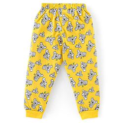 Babyhug Cotton Knit Full Sleeves Night Suit Koala Print - Yellow