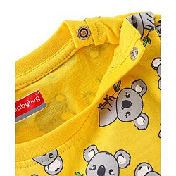 Babyhug Cotton Knit Full Sleeves Night Suit Koala Print - Yellow