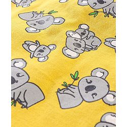 Babyhug Cotton Knit Full Sleeves Night Suit Koala Print - Yellow