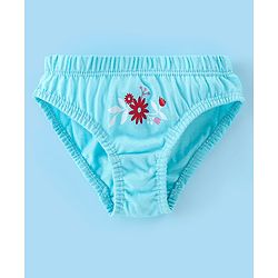 Babyhug 100% Cotton Panties Dot & Floral Print Pack of 3- Pink Blue & White