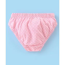 Babyhug 100% Cotton Panties Dot & Floral Print Pack of 3- Pink Blue & White