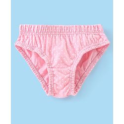 Babyhug 100% Cotton Panties Dot & Floral Print Pack of 3- Pink Blue & White