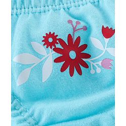 Babyhug 100% Cotton Panties Dot & Floral Print Pack of 3- Pink Blue & White
