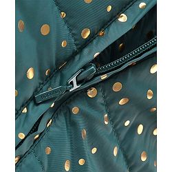 Babyhug Full Sleeves Hooded Quilted Jacket Polka Dot Print - Green