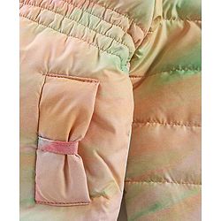 Babyhug Full Sleeves Hooded & Padded Jacket Tie Dye Print- Pink