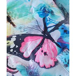 Babyhug Woven Full Sleeves Hooded Jacket with Butterfly Print - Multicolour