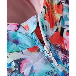 Babyhug Woven Full Sleeves Hooded Jacket with Butterfly Print - Multicolour