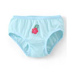 Babyhug 100% Cotton Knit Panties Stripes & Floral Print Pack of 3 - Blue White & Pink