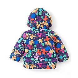 Babyhug Woven Full Sleeves Hooded Jacket Floral Print - Multicolour