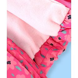 Babyhug Full Sleeves Hooded & Padded Jacket Floral Print- Pink