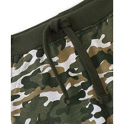 Babyhug Cotton Looper Knit Full Length Lounge Pant Camouflage Print - Green