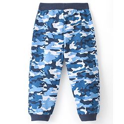 Babyhug Cotton Looper Full Length Track Pants Camouflage Print - Blue
