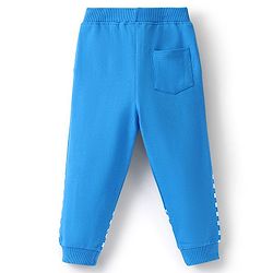 Babyhug Cotton Looper Full Length Checkered Lounge Pant- Blue & White