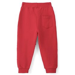 Babyhug Cotton Looper Knit Full Length Track Pants Checker Print - Red