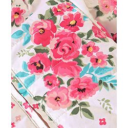 Babyhug Woven Full Sleeves Floral Printed Jacket with Hood - Pink