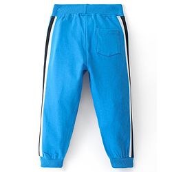 Babyhug Cotton Looper Knit Full Length Lounge Pant Text Printed - Blue