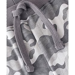 Babyhug Cotton Looper Knit Full Length Camouflage Printed Lounge Pant - Grey