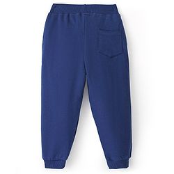 Babyhug Cotton Looper Knit Full Length Lounge Pant Bear Printed - Navy Blue