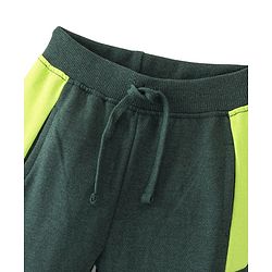 Babyhug Cotton Looper Knit Full Length Lounge Pant Text Print - Green