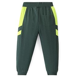 Babyhug Cotton Looper Knit Full Length Lounge Pant Text Print - Green