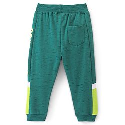Babyhug Cotton Looper Knit Full Length Lounge Pant Text Printed - Green