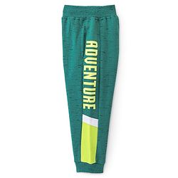 Babyhug Cotton Looper Knit Full Length Lounge Pant Text Printed - Green