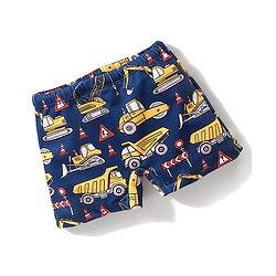 Babyhug Mid Thigh Length Swimming Trunk Vehicle Print - Navy Blue