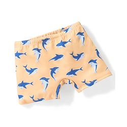 Babyhug Cotton Short Swimming Trunk Dolphin Printed - Orange