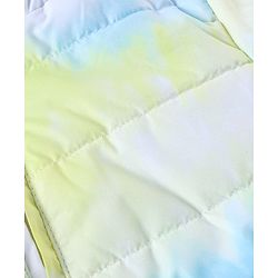 Babyhug Woven Full Sleeves Jacket With Hood & Tie  Die Print - Blue White & Green