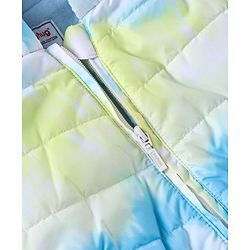 Babyhug Woven Full Sleeves Jacket With Hood & Tie  Die Print - Blue White & Green
