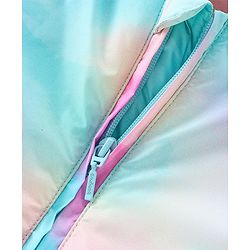 Babyhug Woven Full Sleeves Hooded Jacket With Marble Print - Blue