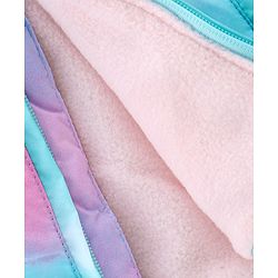 Babyhug Woven Full Sleeves Hooded Jacket With Marble Print - Blue