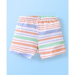 Babyhug 100% Cotton Trunk Striped & Palms Printed Pack of 3 - Green & Blue