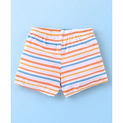 Babyhug 100% Cotton Solid and Elephant Printed Trunk Pack of 3 - Orange & White