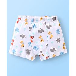 Babyhug 100% Cotton Solid and Elephant Printed Trunk Pack of 3 - Orange & White