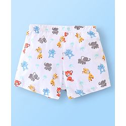Babyhug 100% Cotton Solid and Elephant Printed Trunk Pack of 3 - Orange & White