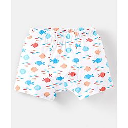 Babyhug 100% Cotton Knit Striped & Fish Printed Trunks Pack of 3 - Multicolour
