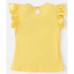 Babyhug Cotton Half Sleeves Night Suit Elephant & Dot Print- Yellow & Pink