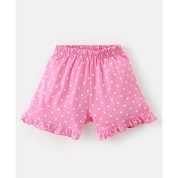 Babyhug Cotton Half Sleeves Night Suit Elephant & Dot Print- Yellow & Pink