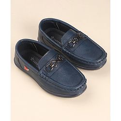 Cute Walk by Babyhug Slip On Formal & Party Wear Shoes with Applique - Navy Blue