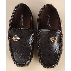Cute Walk by Babyhug Slip On Loafers with Applique - Coffee Brown