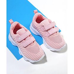 Cute Walk by Babyhug Solid Colour Sneakers with Double Velcro Closure - Pink