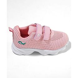 Cute Walk by Babyhug Solid Colour Sneakers with Double Velcro Closure - Pink